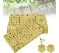 BORDEAG 56 pezzi di lana di roccia, tappetino per la coltivazione di roccia Rockwool Cube in lana di roccia, per coltivazione idroponica, 4 x 4 x 4 cm