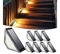 BORDEAG 8pcs Lampade Solari Per Esterni, Luce Solare Per Scale, Lampade Solari Per Scale Luci Solari Per Esterni Luci Solari Da Giardino Solare Lampada Da Scala Per Giardino, Patio, Recinzione, Scale