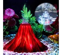 BORDEAG Acquario Vulcano Ornamento, Acquario Volcano Ornament Kit, Ornamenti per Acquario Vulcano, Luci LED Colorate con Pompa a Bolle e Accessori per Acquari, Resina Ornamento Vulcano per Acquario
