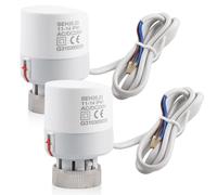 BORDEAG Attuatore Termico ad Alte Prestazioni: 2 Pezzi Attuatore Termico Elettrico, Funzionamento Confortevole, Per Riscaldamento a Pavimento (230V, M30x1,5, Bianco)