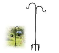BORDEAG Ganci da pastore da giardino, per esterni, 193 cm, ganci da pastore per uccelli, per esterni, 5 supporti Prong Base, per piante, lanterne, mangiatoia per uccelli