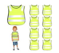BORDEAG Giubbotto Catarifrangente Bambino, 8 Pezzi Gilet Alta visibilità Bambini, Giubbotto di Sicurezza per Bambini per Corsa Ciclismo Escursionismo Gite Scolastiche per 3-12 Anni Universale