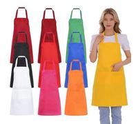 BORDEAG Grembiule Da Cucina,12 Pezzi 75×65cm Grembiule Cucina,Grembiule Nero Cucina,Regolabile Grembiuli Con Tasche,Nero Grembiule Da BBQ Per Barbecue,Ristorante,Cucina Domestica,Bar,Multicolore