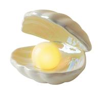 BORDEAG Lampada con perline di ceramica, lampada a conchiglia carina, luce notturna con perle di conchiglia, luce notturna per camera da letto, comodino decorativo, bagno, decorativo