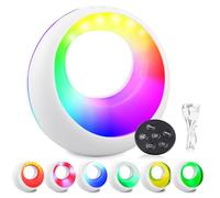 BORDEAG Lampada Da Comodino Touch, Luce Notturna Ricaricabile Con Telecomando, Abat Jour Da Comodino Con Cambio Colore Rgb, Lampade Da Comodino, Lampada LED, 9 Colori E 5 Modalità Di Luminosità