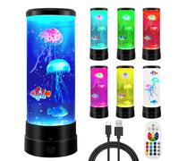 BORDEAG Lampada da medusa, lampada lava meduse, lampada rotonda Jellyfish, lampada per acquario, con 17 modalità di cambio colore, telecomando, fantasia meduse laviche per luce d'atmosfera, luce