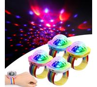 BORDEAG LED Disco Ball Luce: 4 Pz Mini Luci Disco Portatili Controllate dalla Musica, Stroboscopio Ricaricabile USB, Per Festa DJ Club Luce Notturna (Blu)