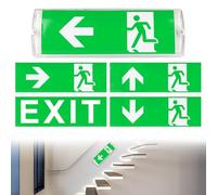 BORDEAG Luce di Uscita Di Emergenza, Illuminazione di Soccorso LED, Indicatore di Scarico Di Sicurezza 5W, Con 5 Pittogramma, Luce di Soccorso LED, Montaggio A Muro, Per Supermercato, Centri