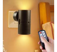 BORDEAG Luce Notturna Led Con Telecomando - Lampada Comodino Regolabile, 3 Colori, Per Camerette, Corridoio, Garage, Bagno - Presa Per Luminosità