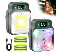 BORDEAG Luci da Corsa Notturne,2 Pezzi Luce di Sicurezza Riflettente,Lampada Frontale a LED con Clip,Luci Running Con Magnetico,Luci a Clip per Corsa di Notte per Jogging Corsa Arrampicata