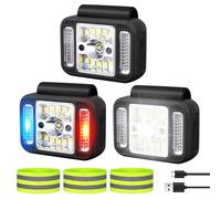 BORDEAG Luci da Corsa Notturne,3 Pezzi Luce di Sicurezza Riflettente,Lampada Frontale a LED con Clip,Luci Running Con Magnetico,Luci a Clip per Corsa di Notte per Jogging Corsa Arrampicata