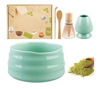 BORDEAG Matcha - Set di 5 fruste per matcha, matcha, set completo con ciotola per matcha, frusta in polvere, cucchiaio per matcha, porta scopa (azzurro)