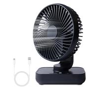 BORDEAG Mini ventilatore da tavolo, oscillante, batteria da 4000 mAh, USB, piccolo ventilatore da tavolo portatile, oscillante, batteria per scrivania, casa, picnic e ufficio
