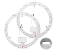 BORDEAG Modulo LED per Plafoniera, 2 Pezzi Modulo ad Anello a LED 36W, Bianco 6000K, Set di Conversione per Plate Ad Anello, Ø 23 cm, per Scheda Retrofit Ricambio