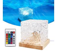 BORDEAG Onda Lamp, 16 colori, lampada a onde d'acqua, cubo LED Wave, lampada 3D Aurora Ripple con telecomando, con base in legno, per camera da letto, feste