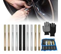 BORDEAG Perno di Allineamento Ruota,10 Pezzi Set di Attrezzi per Allineamento Ruote con Guanti,Perno di Allineamento della Ruota,M12x1.25,M12x1.5,M14x1.25,M14x1.5,M15x1.25