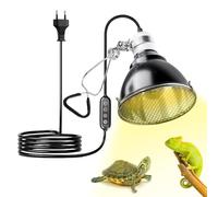 BORDEAG Rettile Lampada Zoccolo A Cupola,E27 200W Portalampada Riscaldante Per Tartaruga,UVA/UVB Lampadina Portalampada,Lampada Riscaldante Per Acquari Per Senza Lampadina,Lampade Infrarossi,UVA UVB