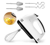 BORDEAG Sbattitore Elettrico, Sbattitore Manuale, 100w Fruste Elettriche, 6 Accessori In Acciaio Inox Sbattitore Elettrico Per Uova, Impasti, Torte