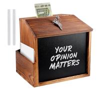 Bordeag Scatola Per Donazioni In Legno, Scatola Di Suggerimenti In Legno, Scatola Per Suggerimenti Con Serratura E Penna, Scatola Per Votazione Scatola Porta Donazioni Cassetta Dei Suggerimenti