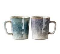 BORDEAG Set di 2 tazze da caffè da 400 ml, in porcellana di alta qualità, design unico, per caffè e tè