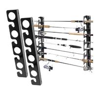 BORDEAG Supporto per canne da pesca, porta canne da pesca per 8 canne, supporto a parete o a soffitto, supporto per canne da pesca, supporto per canne da pesca per la pesca in garage, barca, soffitto