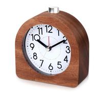 BORDEAG Sveglia Da Comodino In Legno Naturale, Sveglia Analogica Da Comodino, Orologio Da Tavolo In Legno, Sveglie Da Comodino Silenziosa Per Camera Da Letto, Comodino, Scrivania