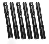 BORDEAG Torcia LED: 6 Pezzi Mini Torcia Impermeabile, Torcia Portatile In Alluminio, Per Campeggio All'Aperto, Escursioni E Casa (13,3 cm, Nero)