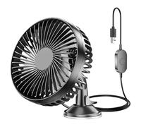 BORDEAG Ventilatore per auto, ventilatore per auto, ventilatore per auto elettrico, girevole a 360°, 12 V, mini ventilatore portatile, 3 velocità, ventilatore facile da trasportare per camion e
