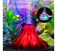 BORDEAG Vulcano, decorazione per acquario, vulcano con luci LED colorate, decorazione per acquario, serbatoio di pesce, 17 x 16 x 10 cm