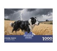Border Collie 1000 Pezzi Puzzle Classici Animali Divertenti Per Uomo E Donna Difficoltà Sfida Per Adulti E Bambini Da 14 Anni E Più Decorazione Domestica Regalo Per Amore E Amico 38x26cm/1000pcs