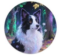 Border Collie 1000 Pezzi Puzzle Giochi Di Puzzle Cute Pet Dog Puzzle Circolare Puzzle Creativo Giocattolo Antistress Giochi Regali Unici 1000pcs (67.5x67.5cm)