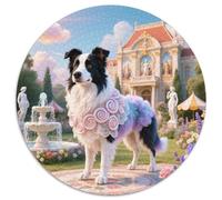 Border Collie 1000 Pezzi PuzzleCute Pet Dog Rotonda Puzzle Giochi Intellettuali Puzzle Arte Gioco Di Sfida Creativa Unica 1000pcs (67.5x67.5cm)
