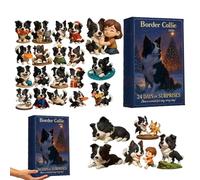 Border Collie Advents Calendars 2025, 24 Days Christmas Countdown Calendar with 24 Different Border Collie Ornaments, Realistic Design Dog Camera da letto, Cortile, Porta d'ingresso, Scale, davanzale