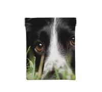 Border Collie Animali Erba Border Collie nero, Spremere il portafoglio superiore da donna Borsa portaoggetti Piccola portamonete Portamonete