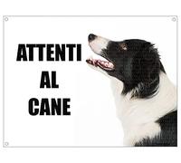 BORDER COLLIE attenti al cane mod 1 TARGA cartello IN METALLO (15X20)