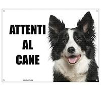 BORDER COLLIE attenti al cane mod 2 TARGA cartello IN METALLO (20X30)
