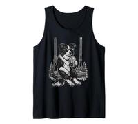 Border Collie beve caffè Freddo su Uno scaffale DIGOR Altalena Canotta