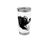 Border Collie bianco e nero Bicchiere termico in acciaio inox doppia parete