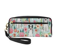 Border Collie blu merle Carino collie blu merle, Borsa per il trucco Borsa per cosmetici Borsa da viaggio portatile da toilette Astuccio in pelle per donne e ragazze