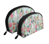 Border Collie blu merle Carino collie blu merle, Borsa per trucco a conchiglia Portamonete da donna Borsa da toilette piccola Borsa per cosmetici 2 pezzi