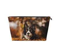 Border Collie Bokeh Autunno Border Collie nero, Borsa da toilette Borsa per trucco Borsa per cosmetici Borsa da toilette da viaggio portatile