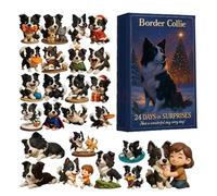 Border Collie Calendario 'Avvento per cani, calendario 'Avvento 2025, Border Collie, calendario 24 giorni, conto alla rovescia con 24 personaggi da appendere, acrilico come