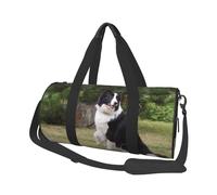 Border Collie cane cattivo, Borsone da viaggio di grande capacità Borsa rotonda Borsa da viaggio sportiva Borsa da viaggio Borsa da fitness