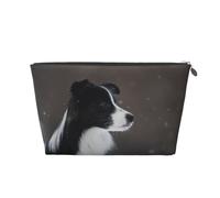 Border Collie cane macchiato di neve, Borsa da toilette Borsa per trucco Borsa per cosmetici Borsa da toilette da viaggio portatile