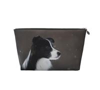 Border Collie cane macchiato di neve, Borsa da toilette Borsa per trucco Borsa per cosmetici Borsa da toilette da viaggio portatile