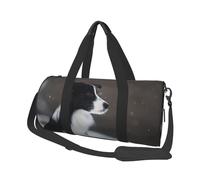 Border Collie cane macchiato di neve, Borsone da viaggio di grande capacità Borsa rotonda Borsa da viaggio sportiva Borsa da viaggio Borsa da fitness