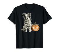 Border Collie Cane Mummia Felice Halloween Uomo Donna Maglietta