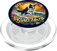 Border Collie cane occhiali da sole surfing spiaggia vacanza PopSockets PopGrip per MagSafe