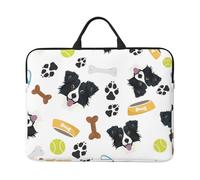 Border Collie cane sorridente, Custodia per laptop da 14 pollici, borsa per notebook, custodia per laptop, valigetta con maniglia