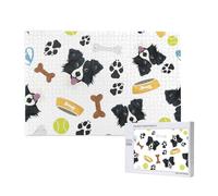 Border Collie cane sorridente,Puzzle in legno da 1000 pezzi per famiglie, puzzle per adulti e adolescenti